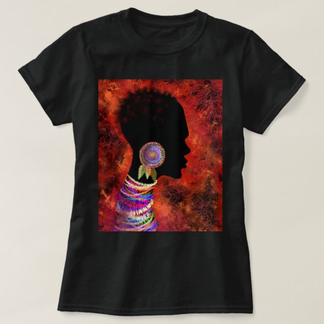 Söt African Woman T-Shirt (Design framsida)