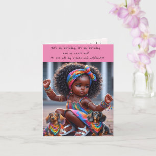 Söt afrikansk flicka födelsedagsfest inbjudan