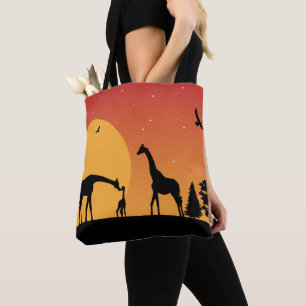 Söt afrikansk giraffe älskare tygkasse