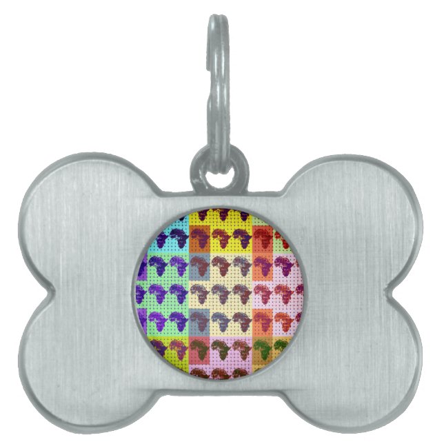 Söt afrikansk Karta-kontrollerad konst ID-bricka Husdjur (Framsidan)