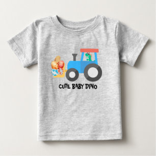 Söt äggdinosaurie Konstruktionsbil Födelsedags poj T Shirt