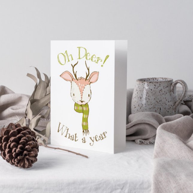 Söt Åh Älg Vilket Ett År Citat Jul Helgkort (Get into the holiday spirit with a heartfelt folded christmas card! 🎅)
