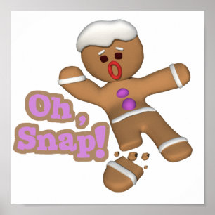 söt åh, Fäst pepparkaksgubbe cookie Poster