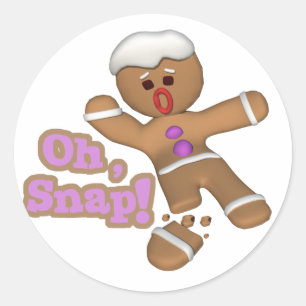 söt åh, Fäst pepparkaksgubbe cookie Runt Klistermärke