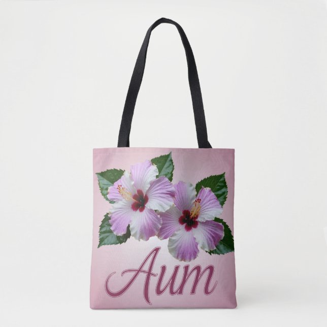 Söt AI Art Hibiscus Aum Tote Bag Tygkasse (Framsida)