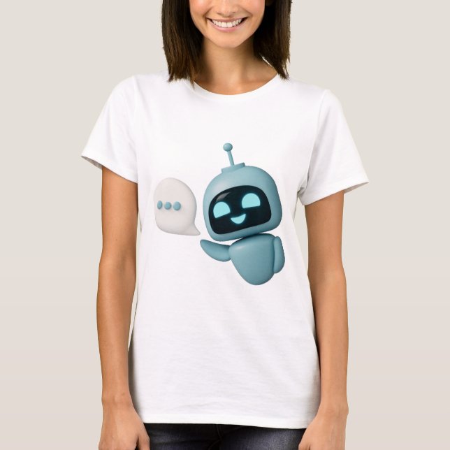Söt AI-Robot T-shirt – Bedårande Futuristisk Desig (Framsida)