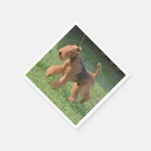 Söt Airdale Terrier Pappersservett