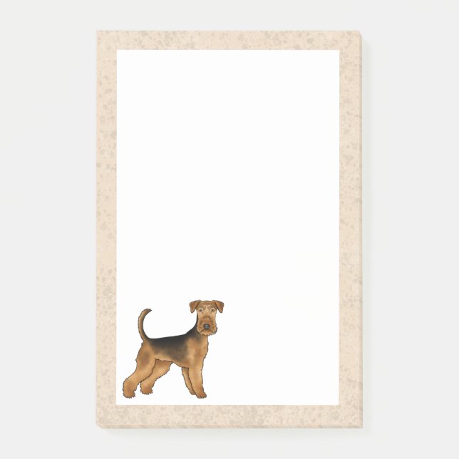 Söt Airedale Terrier Bingley Terrier Hund Post-it Block (Framsida)
