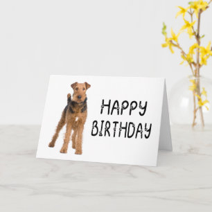 Söt Airedale Terrier Valp Glad Födelsedag Kort
