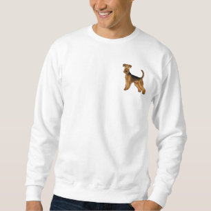 Söt Airedale Terrier Vattensideterrier Hund Design Lång Ärmad Tröja
