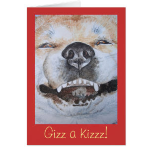 Söt akita-leende rolig hund hälsningskort