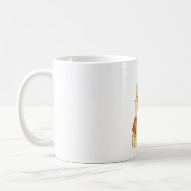 Söt Akita påve - Rolig hunddesign Kaffemugg (Vänster)