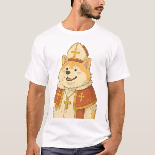 Söt Akita-Pope - Rolig Hunddesign T Shirt