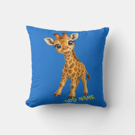 Söt Aktiv Babydjursamling Giraff Blå Kudde