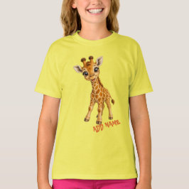 Söt Aktiv Babydjursamling Giraff Citrin T Shirt