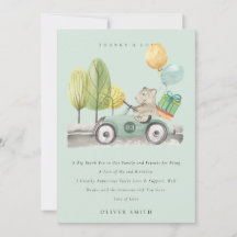 Söt akva grön valfri ålder födelsedagsfest teddybi