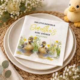 Söt akvarell Ankung Pojke Baby Shower Pappersservett