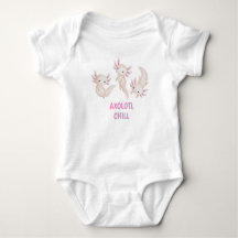 Söt akvarell axolotl chill rolig baby