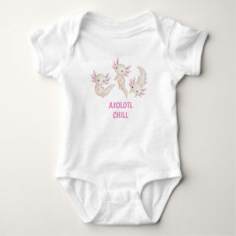 Söt akvarell axolotl chill rolig baby t shirt
