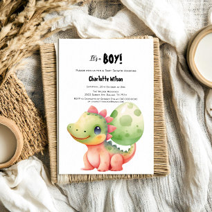 Söt akvarell baby dinosaurie baby shower inbjudningar
