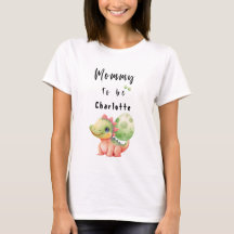 Söt akvarell baby dinosaurie Mamma-på-väg T-shirt