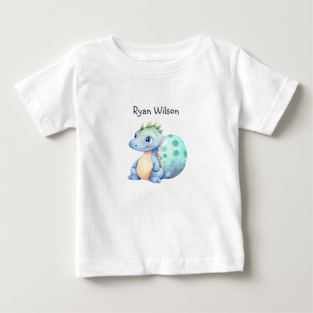 Söt akvarell baby dinosaurie  t shirt (Framsida)