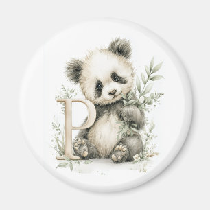 Söt akvarell baby djur alfabet Panda Magnet