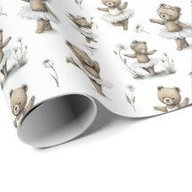 Söt akvarell ballerina björn design | Brun dans