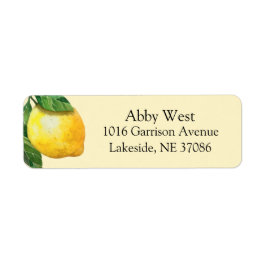 Söt akvarell citron returadressetikett returadress etikett