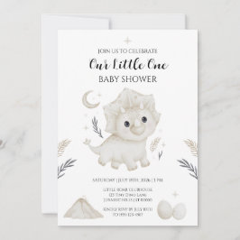 Söt akvarell-dinosaurie-baby shower-inbjudan inbjudningar