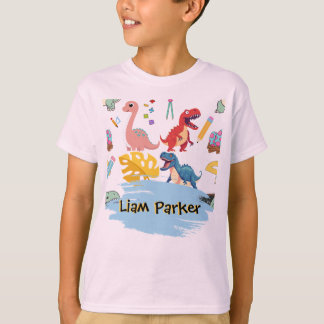Söt akvarell-dinosaurie-personaliserad barn-t-shir t shirt
