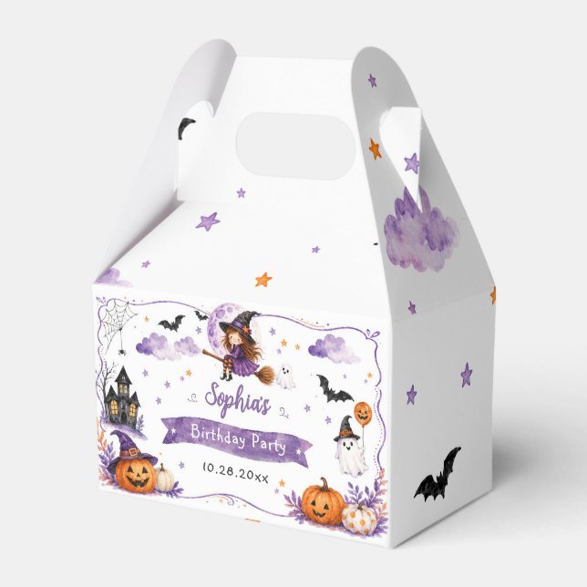 Söt akvarell Halloween födelsedag Presentaskar (Framsidan Sidan)