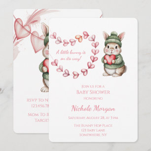 Söt akvarell kanin baby shower  inbjudningar