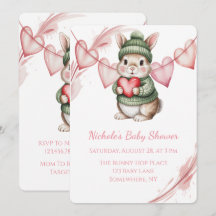 Söt akvarell kanin baby shower