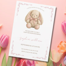Söt akvarell kanin baby shower
