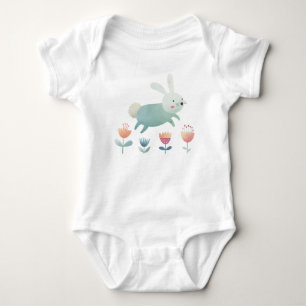 Söt akvarell kanin & blommor t shirt