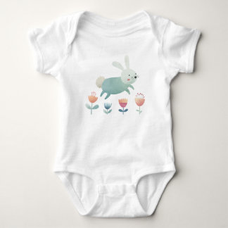 Söt akvarell kanin & blommor t shirt