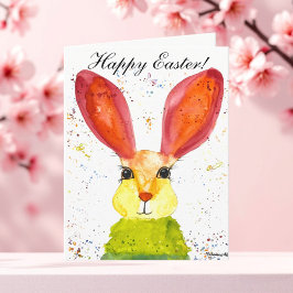 Söt akvarell kanin hare påsk humor Tha Tack Kort