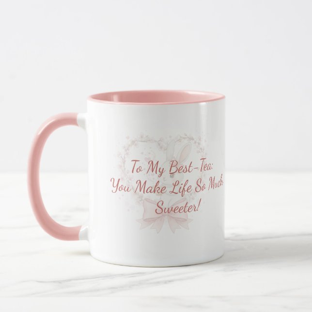 Söt akvarell kanin kaffe - Personlig Mugg (Vänster)