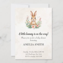Söt akvarell kanin Skogsdjur Baby Shower
