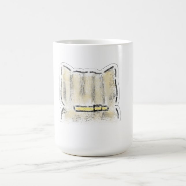 Söt akvarell kattillustration kaffemugg (Center)
