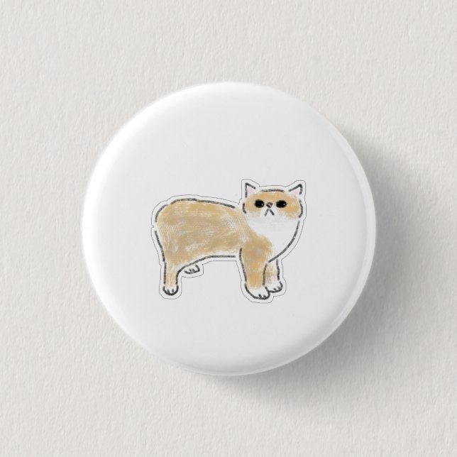 Söt akvarell kattillustration knapp (Framsida)