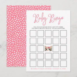 Söt akvarell Kitty Baby Shower Bingo-kort