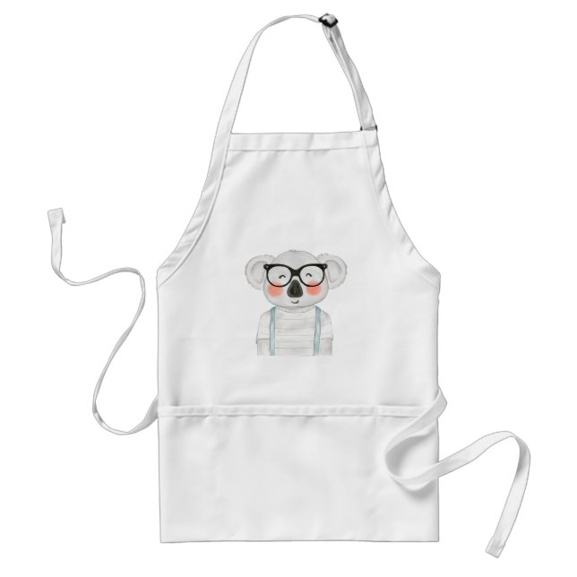 Söt akvarell koala med glasögon förkläde (Framsidan)