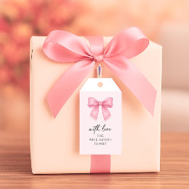 Söt akvarell körsbärssnöre coquette-mönster presentetikett