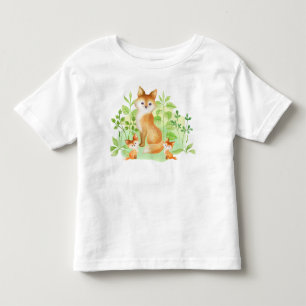 SÖT AKVARELL MAMMA RÖD RÄV OCH HENNES UNGAR T SHIRT