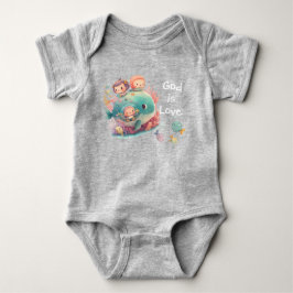Söt akvarell naiv barnkonst val fisk  t shirt