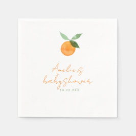 Söt akvarell orange baby shower pappersservett