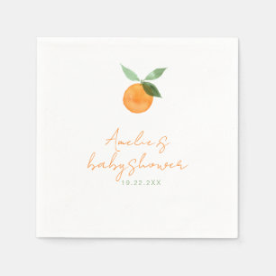 Söt akvarell orange baby shower pappersservett