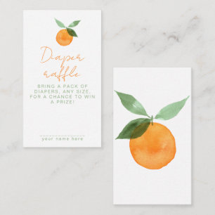 Söt akvarell orange blöja lotteri baby shower tilläggskort